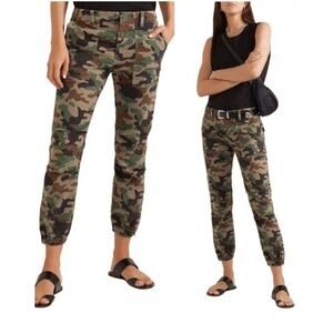 Nili Lotan Cropped French Military Pants Camo Stretch Twill Cotton Womens 8